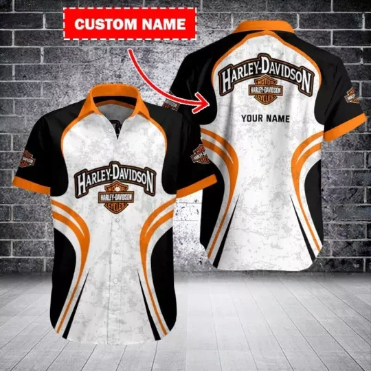Discover Personalized Harley Motor Racing Davidson Casual Button Down Shirt Unisex Adults
