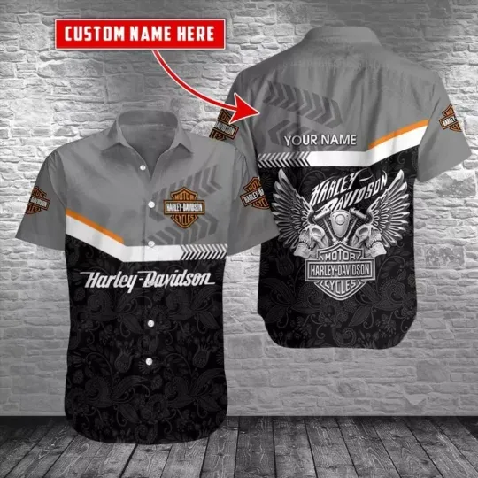 Discover Personalized Harley Motor Racing Davidson Casual Button Down Shirt Unisex Adults