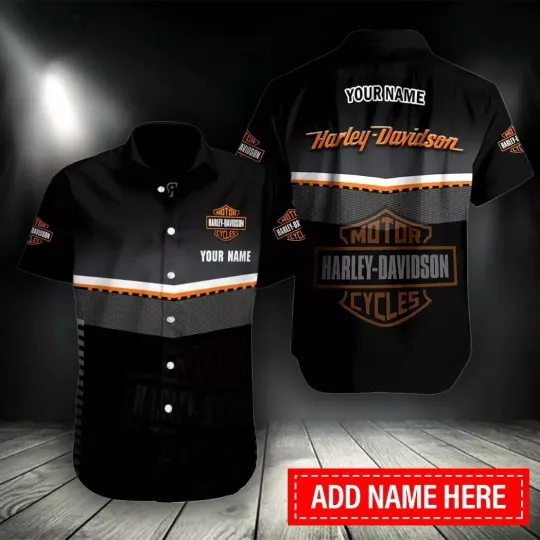 Discover Personalized Harley Motor Racing Davidson Casual Button Down Shirt Unisex Adults