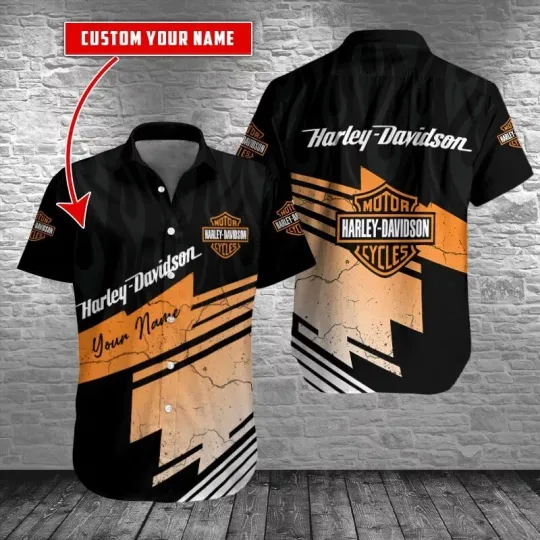 Discover Personalized Harley Motor Racing Davidson Casual Button Down Shirt Unisex Adults