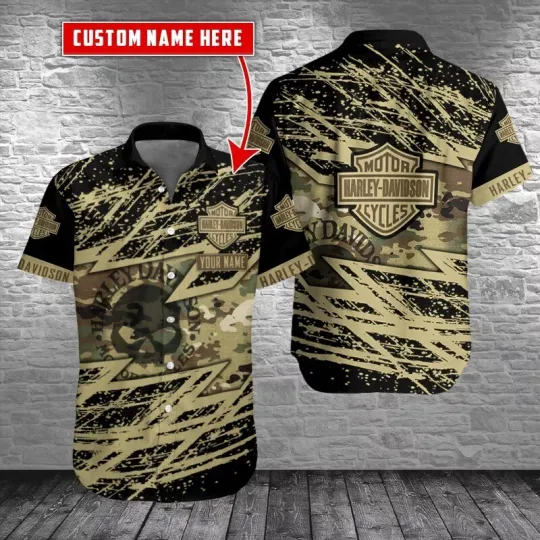 Discover Personalized Harley Motor Racing Davidson Casual Button Down Shirt Unisex Adults