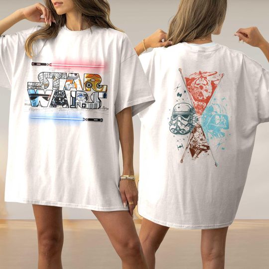 Star Wars Two Sided Comfort Colors Shirt, Darth Vader Tee, Star Wars Shirt, Galaxy's Edge Shirt, Trendy Star Wars Shirt, May The Fourth Tee