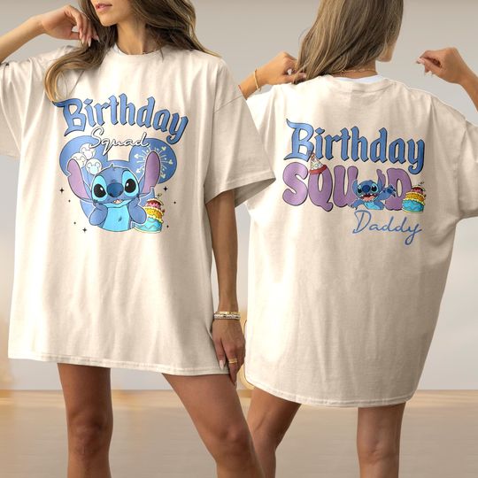 Personalized Stitch Shirt For Birthday, Custom Stitch Birthday Squad Shirt, Birthday Boy Shirt, Birthday Girl Gifts, Stitch Birthday Gift
