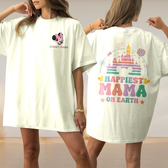 Happiest Mama On Earth 2 Sided T-Shirt, Minnie Mom Shirt, Magic Kingdom Trip, Mother's Day Gift, Mommy Shirt, Gift For Mom Grandma