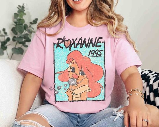 Discover Vintage 1995 Roxanne Portrait  T-shirt, Disney A Goofy Movie Wash Tee, Roxanne And Max Goof Shirts, Disneyland Family 2025 Trip