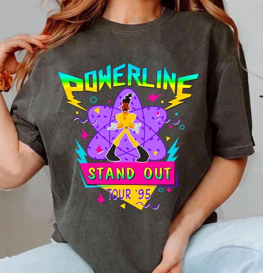 Discover Powerline Stand Out Tour 95 Comfort Colors Shirt, Retro Disney A Goofy Movie T-shirt, Disneyland Family Trip Outfits, Fun WDW Birthday Gift