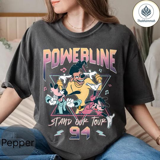 Discover Retro Disney 90s A Goofy Movie Powerline Stand Our Tour 94 Shirt, Magic Kingdom Shirt, Disney Family Birthday Gift Shirts, Disneyland Shirt