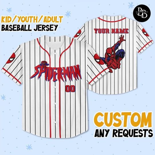 Discover Personalize Spidey And His Amazing Friends Cute White Color, Custom Spider Verse Baseball Jersey Team, Disney Baseball Team Outfit