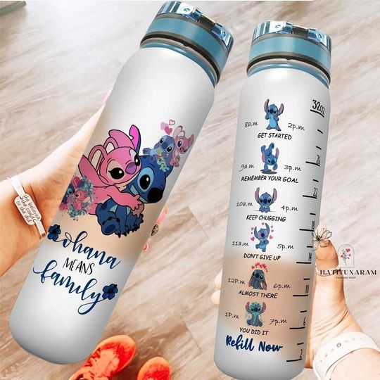 Stitch And Angel Bottle, Disney Stitch Water Bottle, Personalized Bottle, Cute Stitch Water Bottle For Kids, Boys Water Bottle