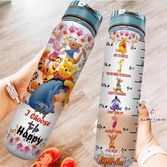 Winnie The Pooh Bottle, Pooh And Friends, Eeyore Sport Bottle, Pooh Water Bottle, 32oz Fitness Bottle, Disney Motivational Bottle