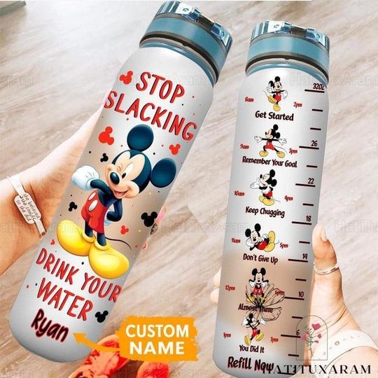 Discover Mickey Mouse Water Bottle, Minnie Mouse Water Bottle, Motivational Bottle, Disney Water Bottle, Custom Bottle Gift For Kids