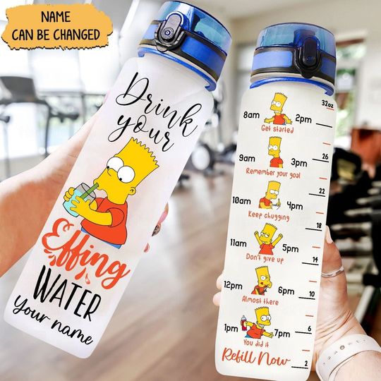 Discover The Simpson Bottle, Personalized Simpson Bottle, Funny Water Bottle, Cartoon Bottle, Bottle With Lid, Disney Water Bottle, Homer Simpson