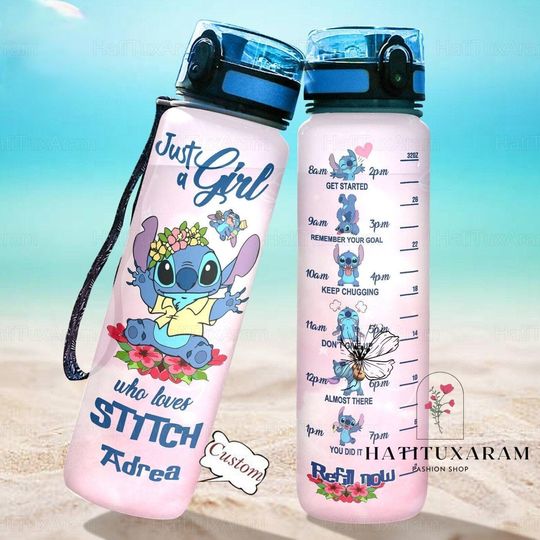 Stitch Water Bottle, Personalized Stitch Bottle, Stitch Drink Bottle, 32Oz Water Bottle, Ohana Means Family Water Bottle, Stitch Gifts