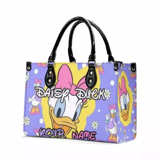 Discover Personalized Donal Duck Leather Handbag, Disney Leather Handbag, gift Woman