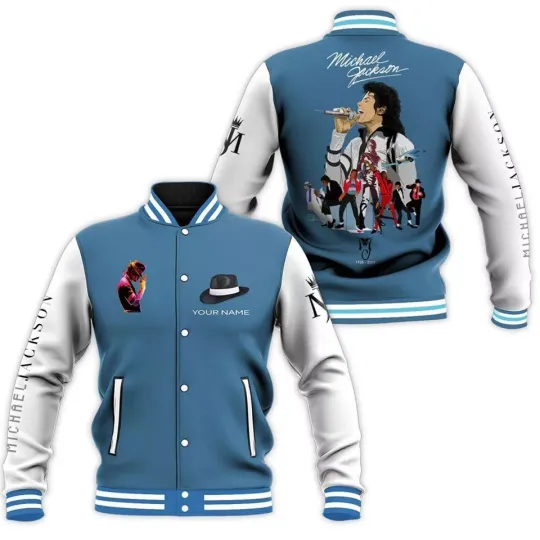 Michael Jackson Custom Name The King The Legend Baseball Jacket
