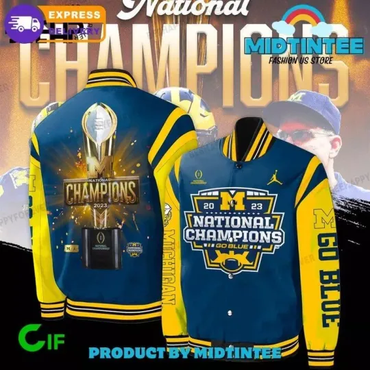 Michigan Wolverines National Champions Go Blue Baseball Jacket