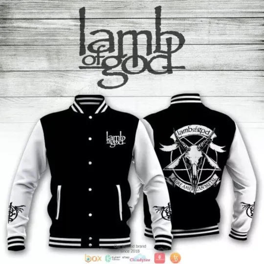 Lamb of God Pure Ameri can Metal Baseball Jacket