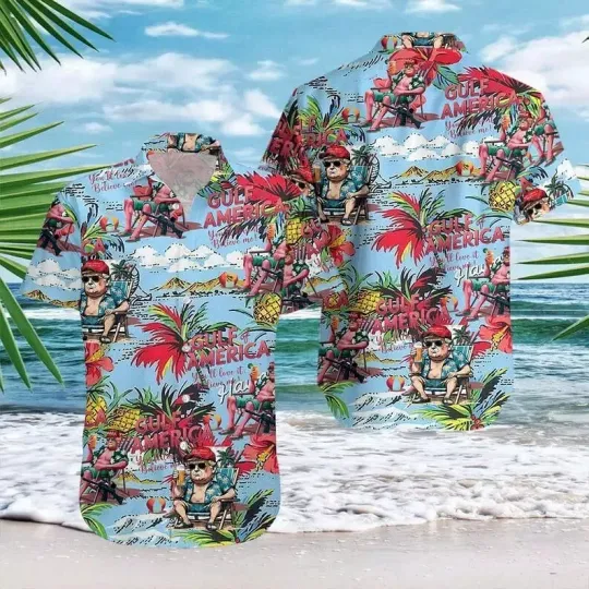 Gulf of America Funny Trump Hawaiian Shirt