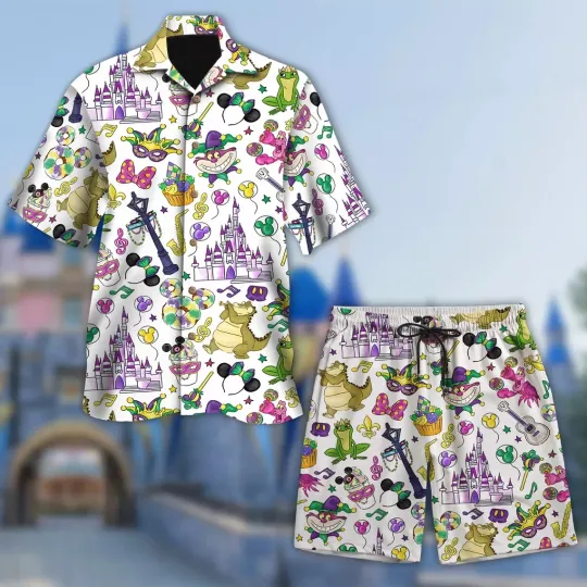 Discover Mickey Mouse Balloon Hawaiian Button Down Shirt