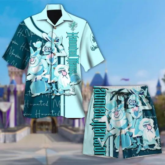 Haunted Mansion Hawaiian Button Down Shirt
