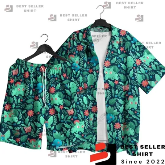 Bulbasaur Oddish Hawaiian Button Up Shirt