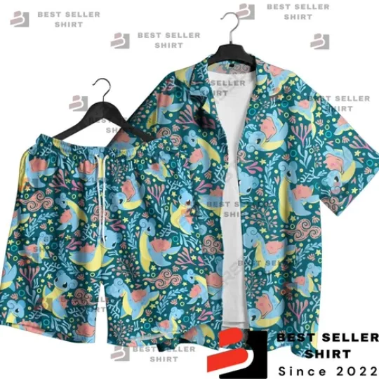 Discover Lapras Hawaiian Shirt Anime Button Up Shirt
