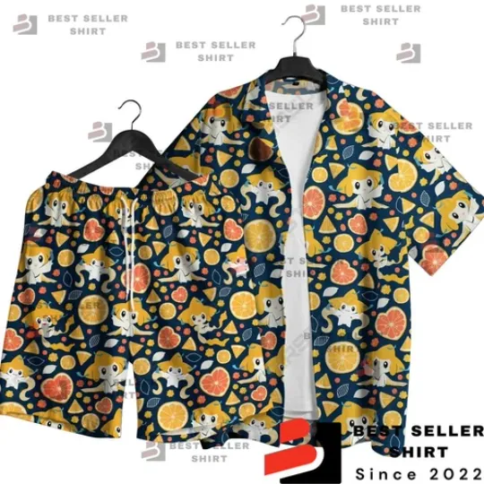 Discover Jirachi Hawaiian Shirt Yellow Jirachi Love You Button Up Shirt