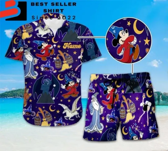 Discover Mickey Fantasia Sorcerer Hawaiian Shirt Mickey Hawaii Shirt