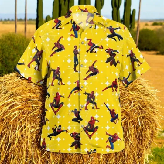 Discover Spider Man Yellow Hawaiian Shirt