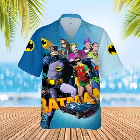 Batman Hawaiian Beach Summer Casual Button Down Shirt