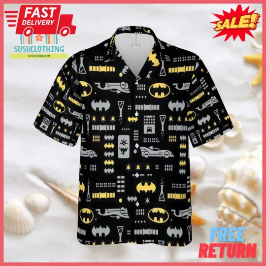 Batman Hawaiian Shirt, Hawaiian Shirt, Beach Summer Hawaiian Shirt