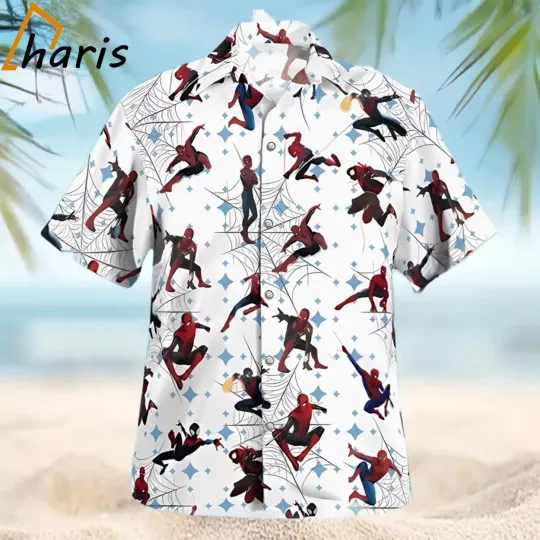 Spider Man Hawaiian Button Down Shirt Unisex Adults