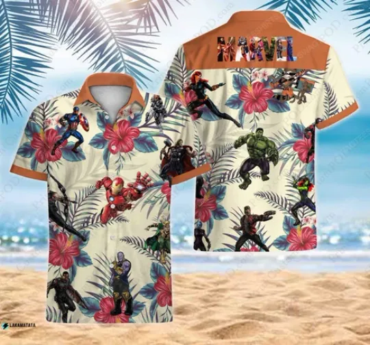 Discover Characters Avengers Disney Marvel Superhero Movie Hawaiian Shirt