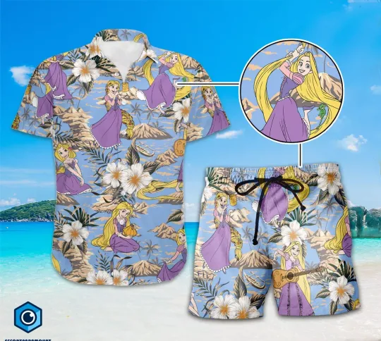 Discover Princess Rapunzel Hawaiian Shirt, Tangled Summer Vacation Shirt