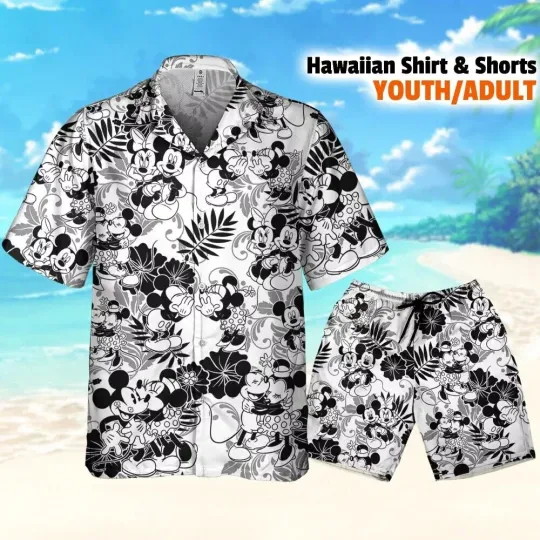 Disney Mickey And Minnie Mouse Tropical Summer Hawaiian Shirt
