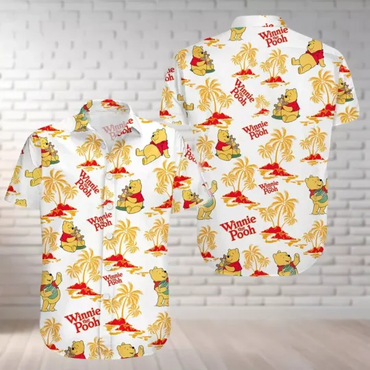 Discover Winnie The Pooh Hawaiian Button Down Shirt