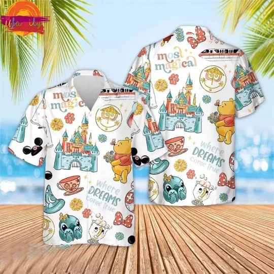 Discover Winnie The Pooh Hawaiian Button Down Shirt