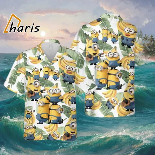 Minion Vacation Hawaiian Button Down Shirt