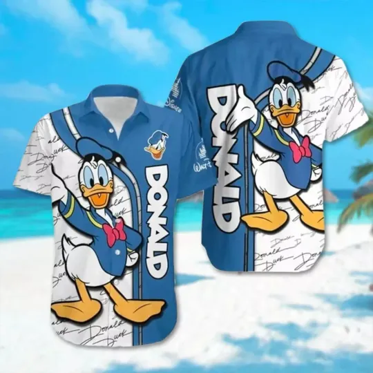 Discover Donald Duck Hawaiian Button Down Shirt
