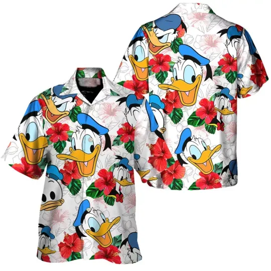 Discover Donald Duck Hawaiian Button Down Shirt