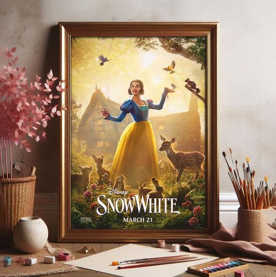 Discover Snow White Movie Poster Print-Snow White 2025 Disney Film Poster-High Quality Canvas-Vintage Film Wall Art-Gift for Movie Fans