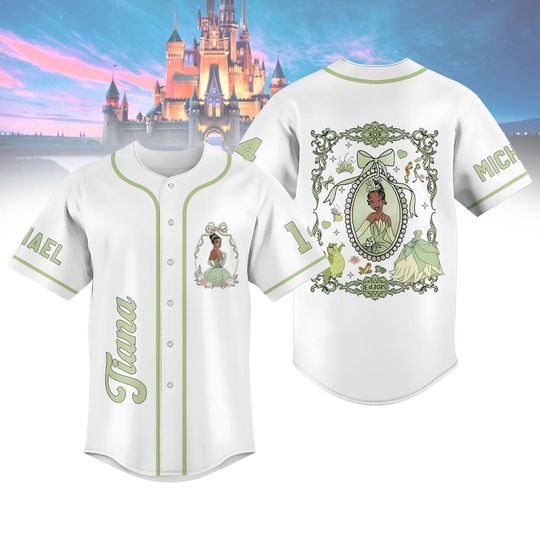 Custom Tiana Princess Baseball Jersey, Disney Princess Jersey Shirt, The Princess And The Frog Shirt, Disney Tee, Magic Kingdom Shirt