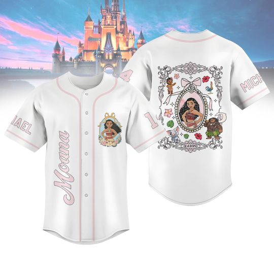 Custom Moana Princess Baseball Jersey, Disney Princess Jersey Shirt, Moana Shirt, Disney Tee, Magic Kingdom Baseball Shirt