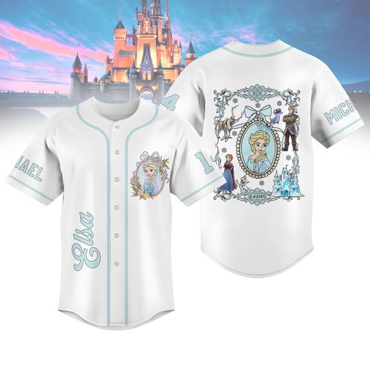Discover Custom Elsa Princess Baseball Jersey, Disney Princess Jersey Shirt, Frozen Shirt, Magic Kingdom Baseball Shirt, Disney Tee