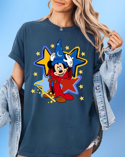 Sorcerer Mickey Shirt, Adult Fantasia T-Shirt, Disneyland DisneyWorld Outfit