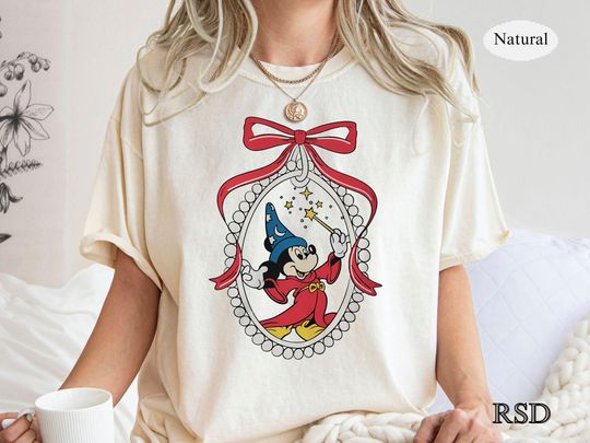Retro Coquette Bow Disney Fantasia Movie Shirt, Fantasia Sorcerer Mickey Shirt, Fantasmic Tee, Disney Trip 2025 Tee, Disney Movie Fans Shirt