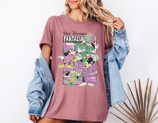 Discover Disney Fantasia Shirt, Mickey Wizard Shirt, Vintage Walt Disney Fantasy Shirt, Disneyworld Vacation Shirt