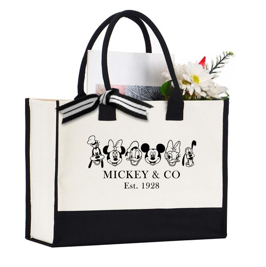 Mickey and Co Tote Bag, Disney Mickey and Friends Est. 1928 Bag, Mickey and Co Travel Tote, Disney Trip Bag, Family Vacation Bag, Mickey Bag