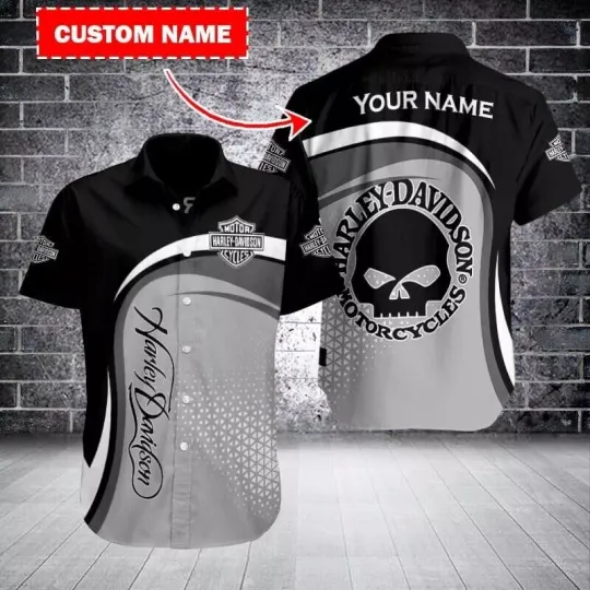 Discover Personalized Harley Racing Davidson Casual Button Down Shirt