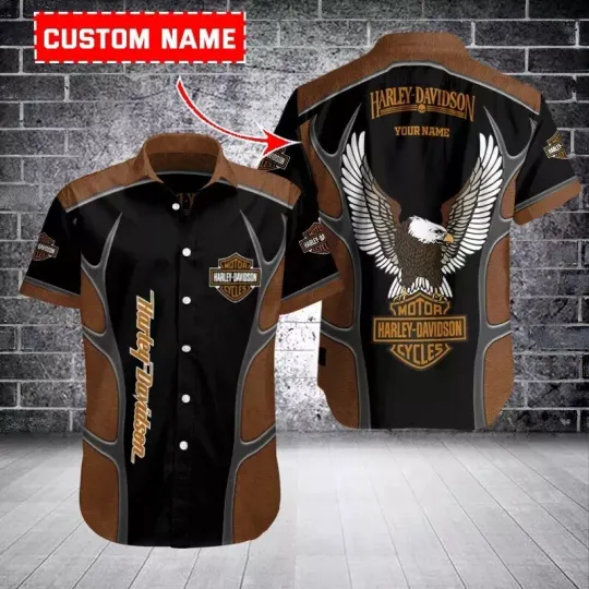 Discover Personalized Harley Racing Davidson Casual Button Down Shirt